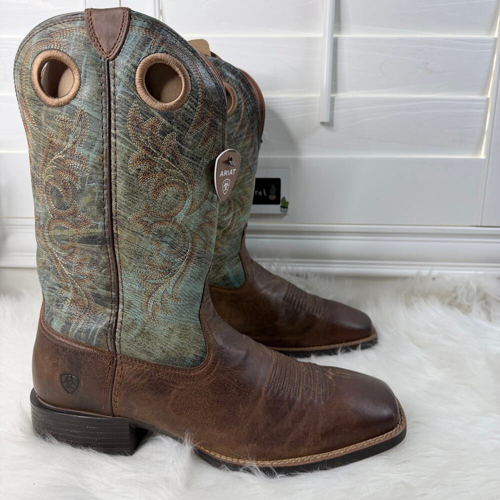 Ariat Men's Squared Toe Sport Rodeo Distressed Boots Size 14EE - Picture 2 of 7